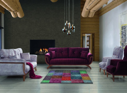 Colorful Sofa set Purple Sofa Couch Seat Upholstery Suite 4pcs. Set 3311